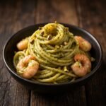 Spaghetto al Pesto di Pistaccio e Gamberi