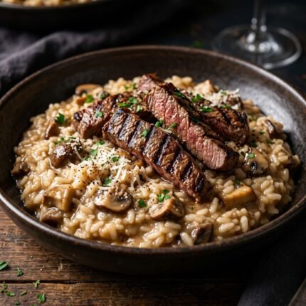 Risotto Arborio Funghi y Lomito